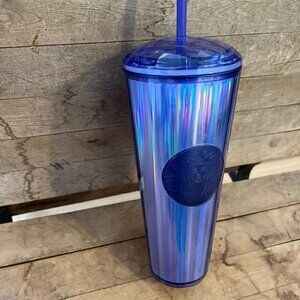 Starbucks 2022 Purple Fall Kaleidoscope Iridescent Dome 24OZ Vent Tumbler